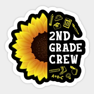 Second grade Crew Shirt First Day Preschool Back to School Sunflower Gift Sticker